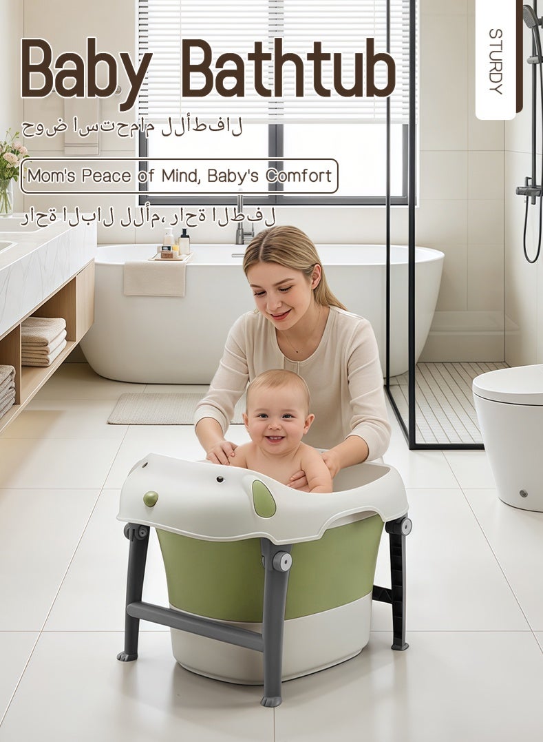 Foldable Baby Bathtub with Anti-Slip Safety | 360° Warm Keeping Toddler Bath Tub for 0-36 Months - Image 5